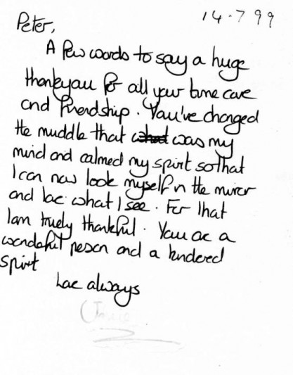 Letter from a client